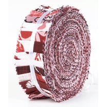 Soimoi 40Pcs Block Print Precut Fabrics Strips Roll Up 1.5x42inches Cotton Jelly Rolls For Quilting - Red