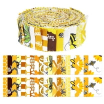 Soimoi 40Pcs Butterfly Print Precut Fabrics Strips Roll Up 1.5x42 inches Cotton Jelly Rolls For Quilting - Yellow