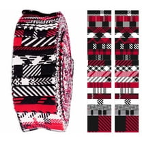 Soimoi 40Pcs Check & Tartan Print Precut Fabrics Strips Roll Up 1.5x42inches Cotton Jelly Rolls For Quilting - Magenta & Black