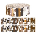 thumbnail image 1 of Soimoi 40Pcs Dog Print Precut Fabrics Strips Roll Up 1.5x42inches Cotton Jelly Rolls For Quilting - Brown, 1 of 1