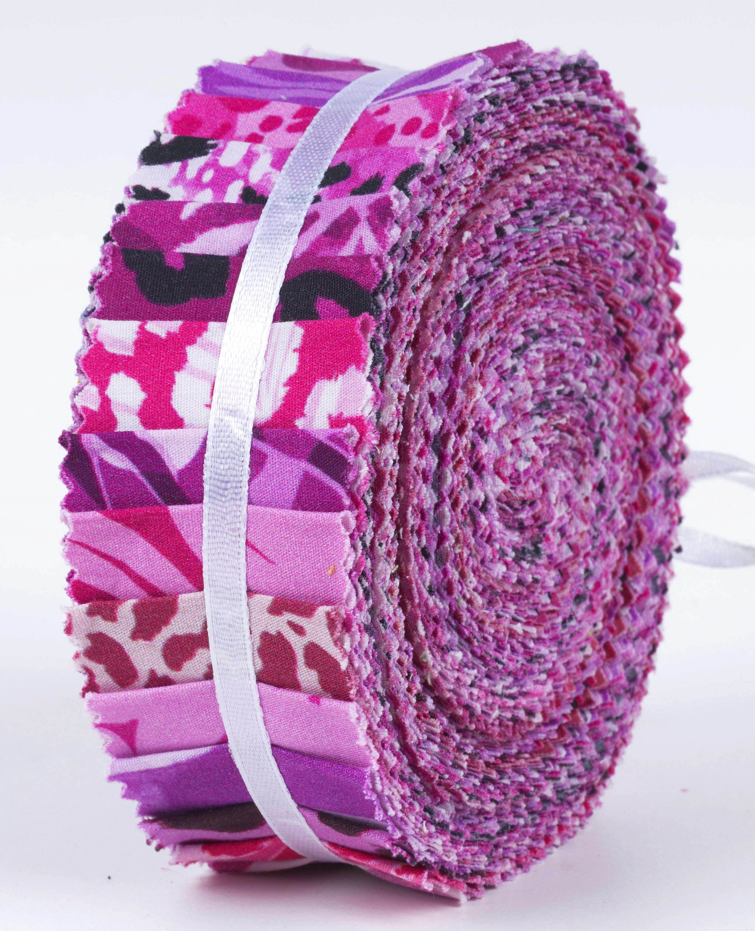 Soimoi 40Pcs Floral Artistic Print Precut Fabrics Strips Roll Up 1.5x42inches Cotton Jelly Rolls For Quilting - Purple