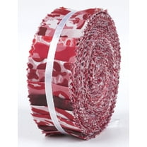 Soimoi 40Pcs Floral Artistic Print Precut Fabrics Strips Roll Up 1.5x42inches Cotton Jelly Rolls For Quilting - Red