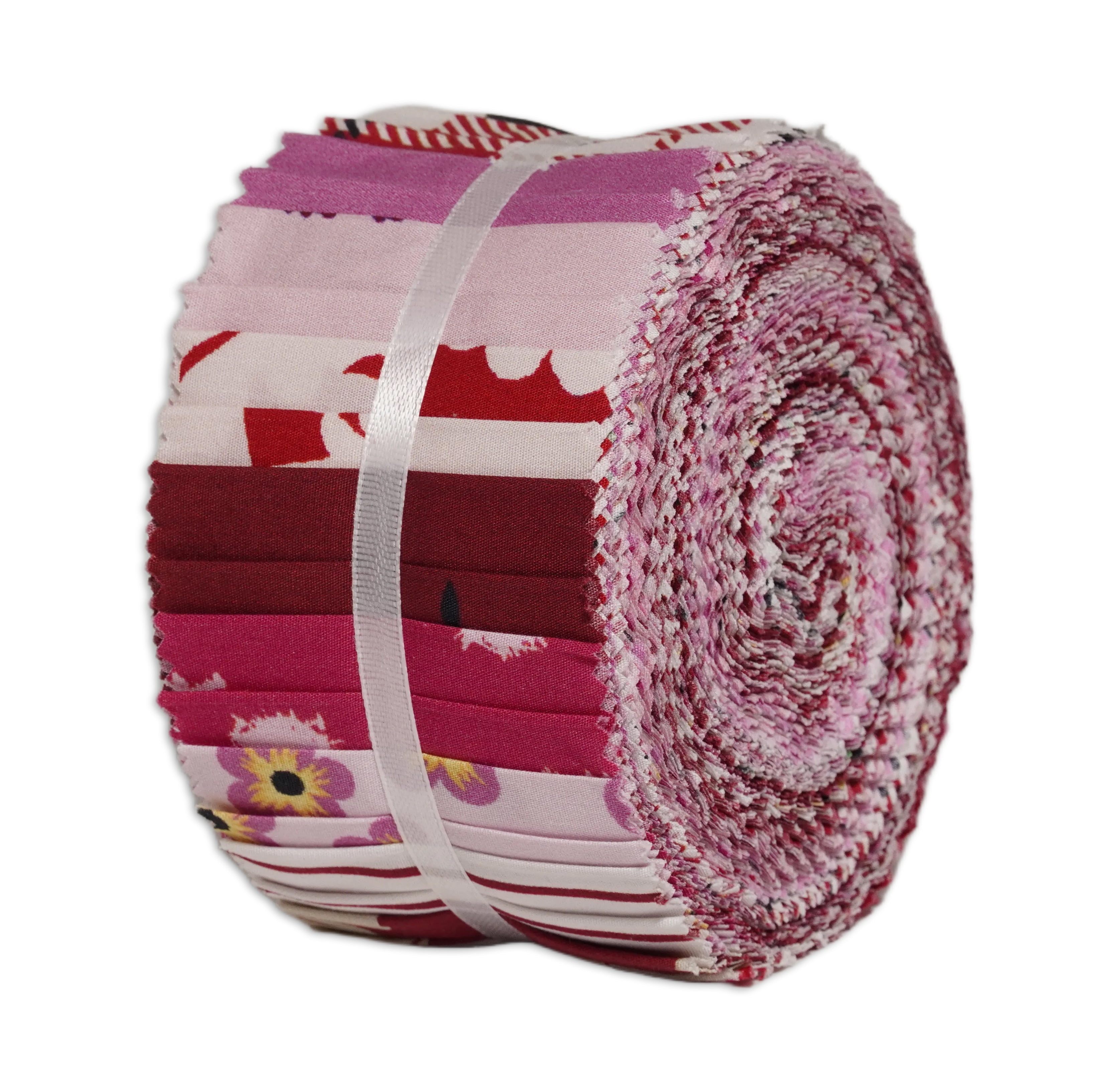 Soimoi 40Pcs Floral & Check Print Cotton Precut Fabrics for Quilting Craft Strips 2.5 x 42 inches Jelly Roll