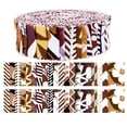 thumbnail image 1 of Soimoi 40Pcs Floral Print Precut Fabrics Strips Roll Up 1.5x42inches Cotton Jelly Rolls For Quilting - Brown, 1 of 9