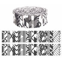 Soimoi 40Pcs Geometric Print Precut Fabrics Strips Roll Up 1.5 inches Cotton Jelly Rolls For Quilting - White & Black