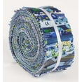 thumbnail image 1 of Soimoi 40Pcs Geometric & Texture Print Precut Fabrics Strips Roll Up 1.5x42inches Cotton Jelly Rolls For Quilting - Blue, 1 of 9