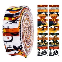 Soimoi 40Pcs Halloween Print Precut Fabrics Strips Roll Up 1.5x42inches Cotton Jelly Rolls For Quilting - Multicolor