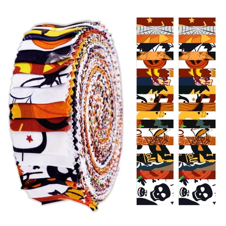 Soimoi 40Pcs Halloween Print Precut Fabrics Strips Roll Up 1.5x42inches Cotton Jelly Rolls For Quilting - Multicolor price history and forecast - Soimoi CP-912444-JPF-MPJR-94A-1.5X42