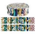 thumbnail image 1 of Soimoi 40Pcs Ikat Print Precut Fabrics Strips Roll Up 1.5x42inches Cotton Jelly Rolls For Quilting - Multicolor, 1 of 1