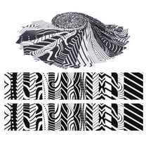 Soimoi 40Pcs Illusion Print Precut Fabrics Strips Roll Up 1.5x42 inches Cotton Jelly Rolls For Quilting - White & Black