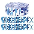 thumbnail image 1 of Soimoi 40Pcs Mosaic Print Precut Fabrics Strips Roll Up 1.5x42inches Cotton Jelly Rolls For Quilting - Medium Blue, 1 of 9