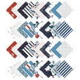 thumbnail image 1 of Soimoi 40Pcs Nautical Print Cotton Precut Fabrics For Quilting Craft Strips 2.5x42inches Jelly Roll - Blue, Red & White, 1 of 9