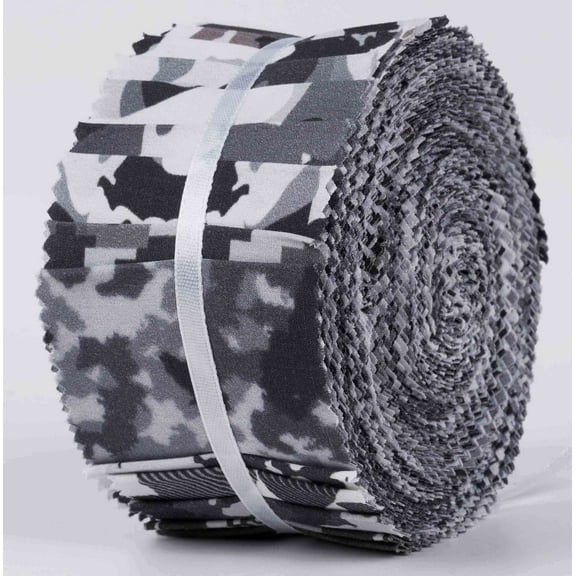 Soimoi 40Pcs Tie Dye Print Cotton Precut Fabrics For Quilting Craft Strips 2.5x42inches Jelly Roll - Black