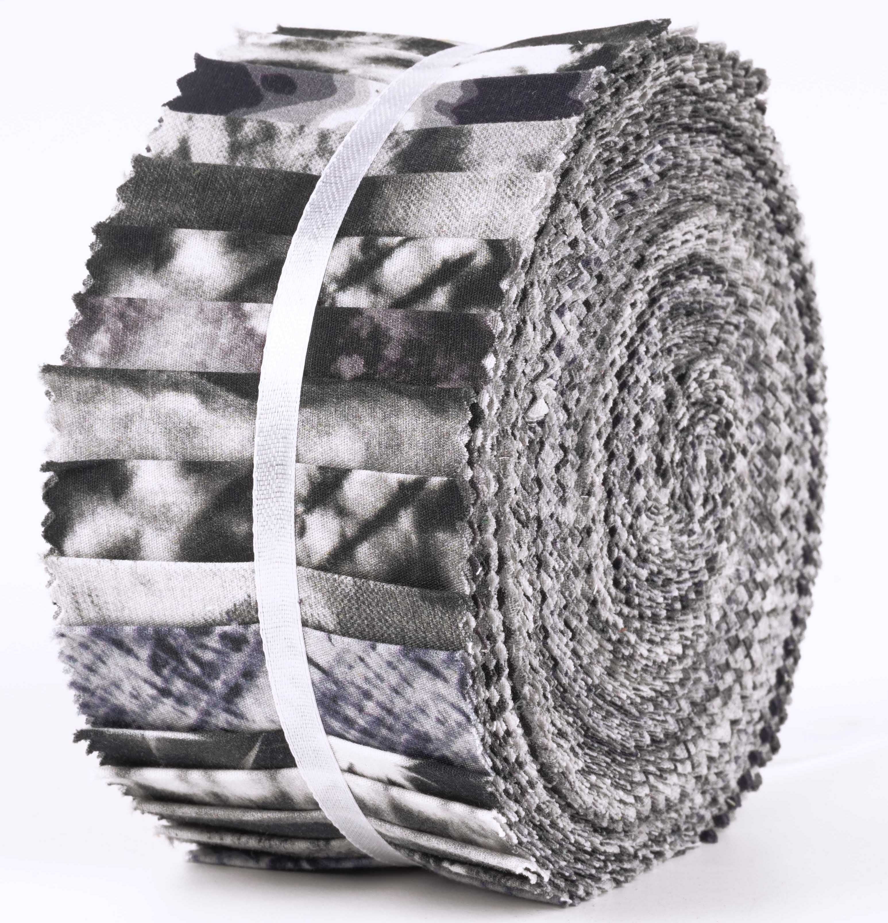 Soimoi 40Pcs Tie Dye Print Cotton Precut Fabrics For Quilting Craft Strips 2.5x42inches Jelly Roll - Black