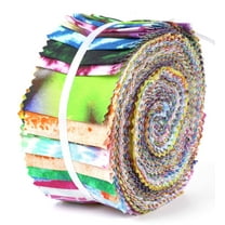 Soimoi 40Pcs Tie Dye Print Cotton Precut Fabrics For Quilting Craft Strips 2.5x42inches Jelly Roll - Multicolor