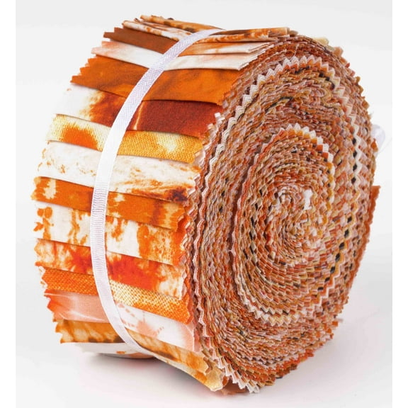 Soimoi 40Pcs Tie Dye Print Cotton Precut Fabrics For Quilting Craft Strips 2.5x42inches Jelly Roll - Orange