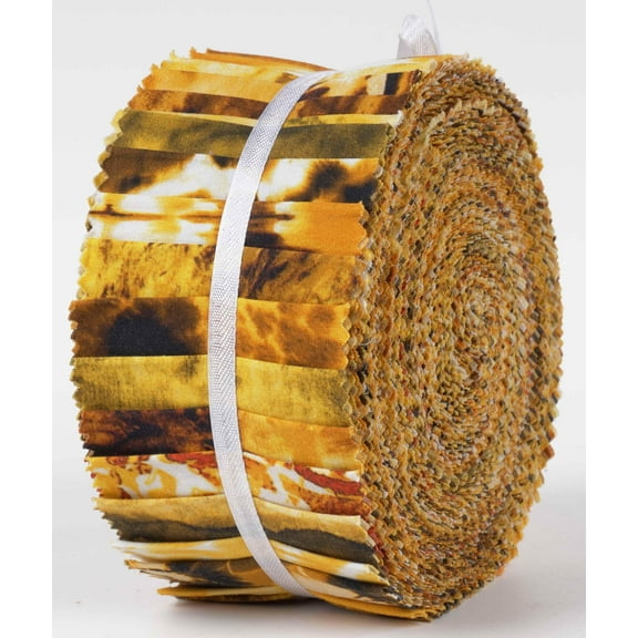 Soimoi 40Pcs Tie Dye Print Cotton Precut Fabrics For Quilting Craft Strips 2.5x42inches Jelly Roll - Yellow