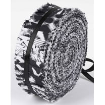 Soimoi 40Pcs Tie Dye Print Precut Fabrics Strips Roll Up 1.5x42inches Cotton Jelly Rolls For Quilting - Black