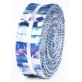 thumbnail image 1 of Soimoi 40Pcs Tie Dye Print Precut Fabrics Strips Roll Up 1.5x42inches Cotton Jelly Rolls For Quilting - Blue, 1 of 9