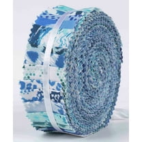 Soimoi 40Pcs Tie Dye Print Precut Fabrics Strips Roll Up 1.5x42inches Cotton Jelly Rolls For Quilting - Blue