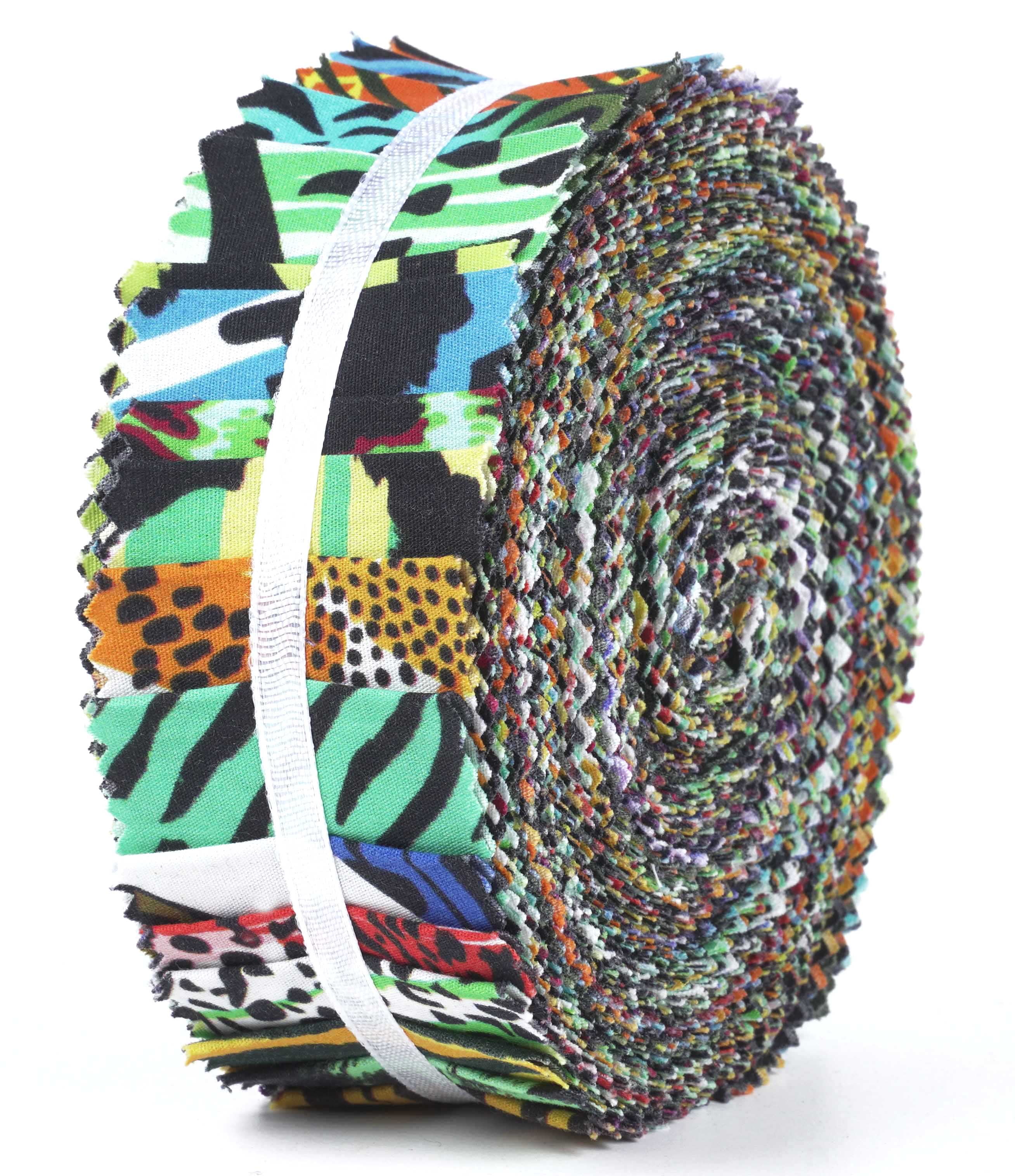 Soimoi 40Pcs Tie Dye Print Precut Fabrics Strips Roll Up 1.5x42inches Cotton Jelly Rolls For Quilting - Multicolor