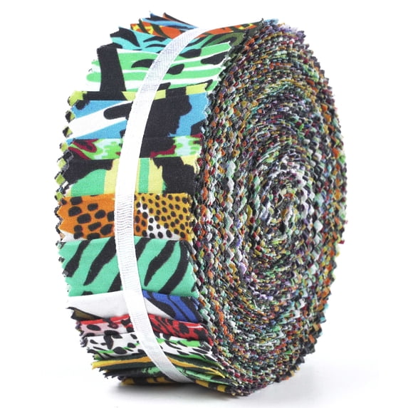 Soimoi 40Pcs Tie Dye Print Precut Fabrics Strips Roll Up 1.5x42inches Cotton Jelly Rolls For Quilting - Multicolor