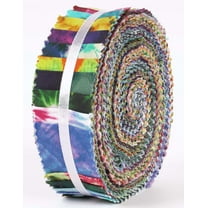 Soimoi 40Pcs Tie Dye Print Precut Fabrics Strips Roll Up 1.5x42inches Cotton Jelly Rolls For Quilting - Multicolor