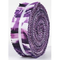 Soimoi 40Pcs Tie Dye Print Precut Fabrics Strips Roll Up 1.5x42inches Cotton Jelly Rolls For Quilting - Purple