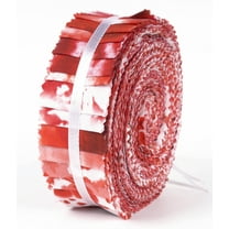 Soimoi 40Pcs Tie Dye Print Precut Fabrics Strips Roll Up 1.5x42inches Cotton Jelly Rolls For Quilting - Red