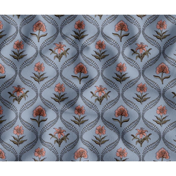 Soimoi 56 Inch Wide Polyester Canvas Fabric by The Yard - Block Design - Blue - Water-Resistant Outdoor & Upholstery Material