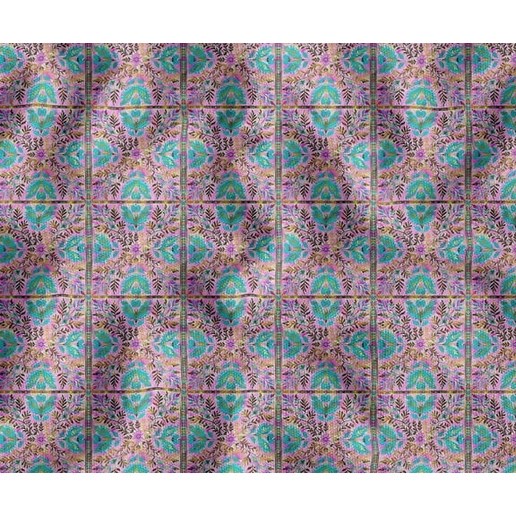 Soimoi 56 Inch Wide Polyester Canvas Fabric by The Yard - Block Theme - Pink - Water-Resistant Outdoor & Upholstery Material
