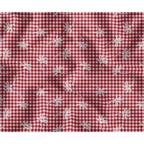 Soimoi 56 Inch Wide Polyester Canvas Fabric by The Yard - Check Pattern - Red - Water-Resistant Outdoor & Upholstery Material