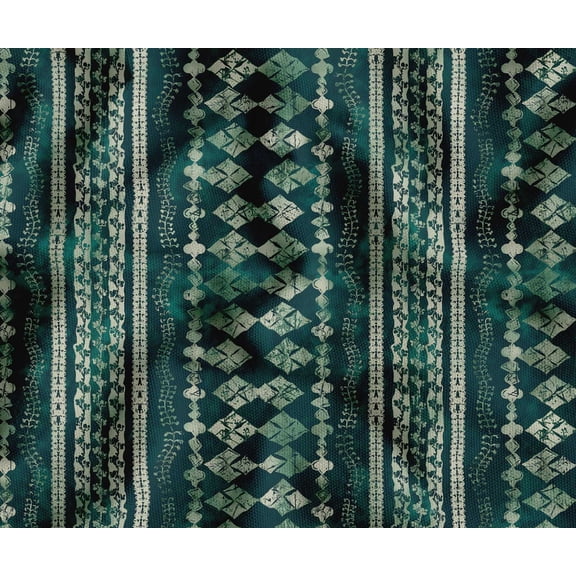 Soimoi 56 Inch Wide Polyester Canvas Fabric by The Yard - Geometric Pattern - Green - Water-Resistant Outdoor & Upholstery Material