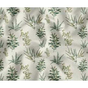 Soimoi 56 Inch Wide Polyester Canvas Fabric by The Yard - Leaves Pattern - Off White - Water-Resistant Outdoor & Upholstery Material