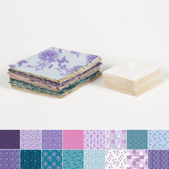 Soimoi 60 Diamond Precut Quilt Kit 120 Cotton Fabric Diamonds + 120 EPP Papers Precision Shapes for English Paper Piecing, Diamond Stars, Tumbling Blocks & Geometric Quilts