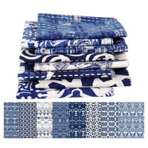 Soimoi 8 Pc Fat Quarter Bundle,Abstract TexturePrint 18"x 22"DIY Patchwork-100% CottonPre-Cut Quilting Fabric Medium Blue