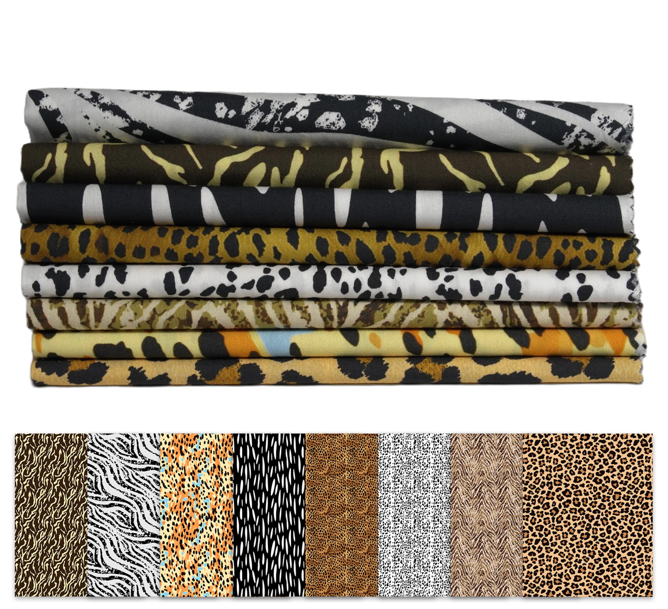 Soimoi 8 Pc Fat Quarter Bundle- African Floral Print 18"x 22" DIY Patchwork- 100% Cotton Pre-Cut Quilting Fabric Multicolor