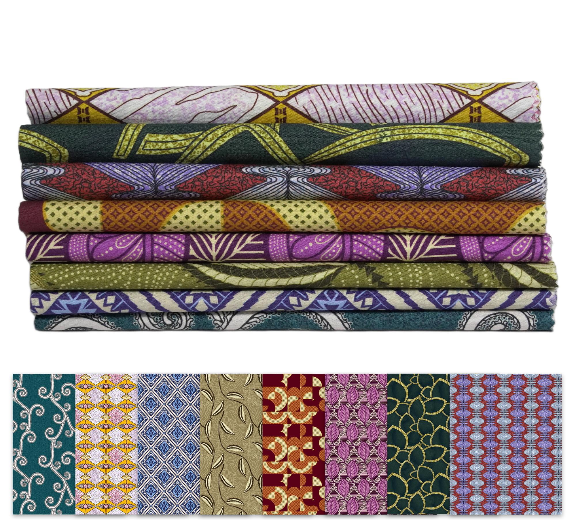 Soimoi 8 Pc Fat Quarter Bundle- African Floral Print 18"x 22" DIY Patchwork- 100% Cotton Pre-Cut Quilting Fabric Multicolor