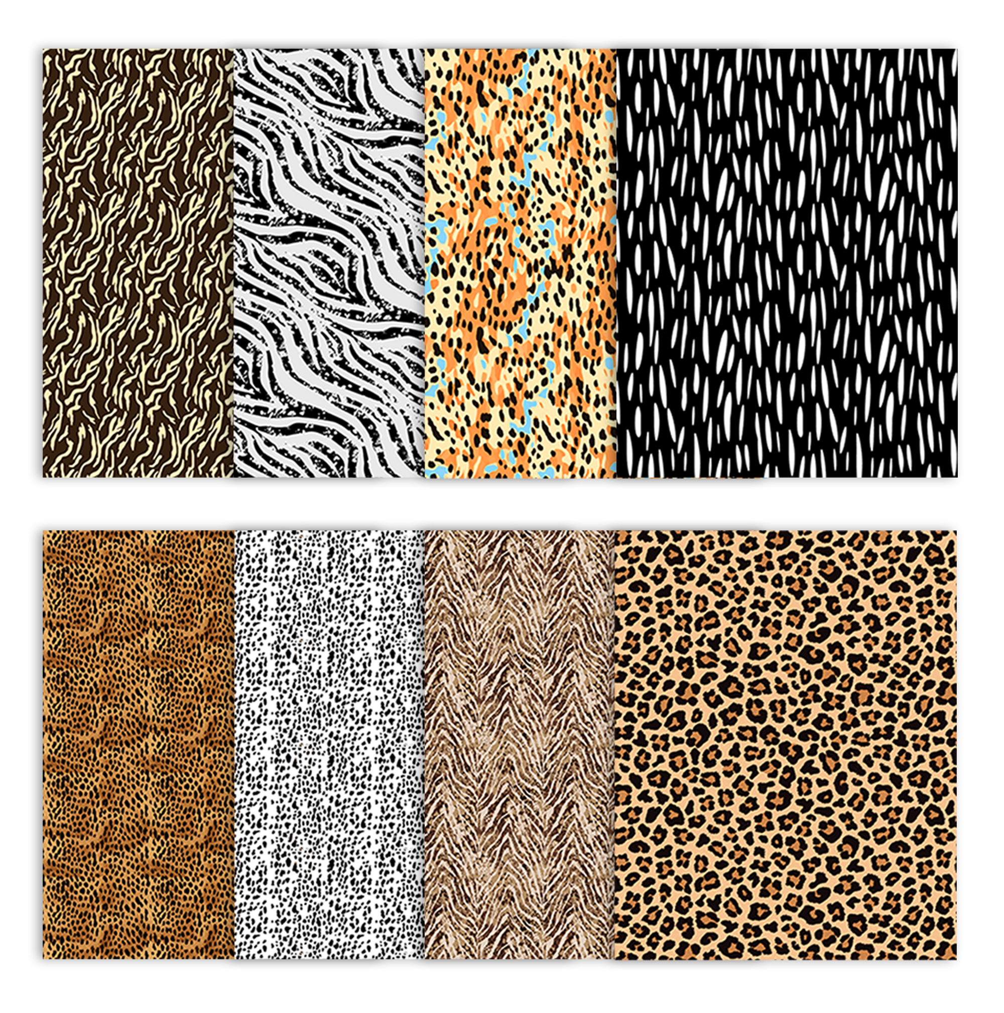 Soimoi 8 Pc Fat Quarter Bundle- Animal Skin Print 18"x 22" DIY Patchwork- 100% Cotton Pre-Cut Quilting Fabric Multicolor