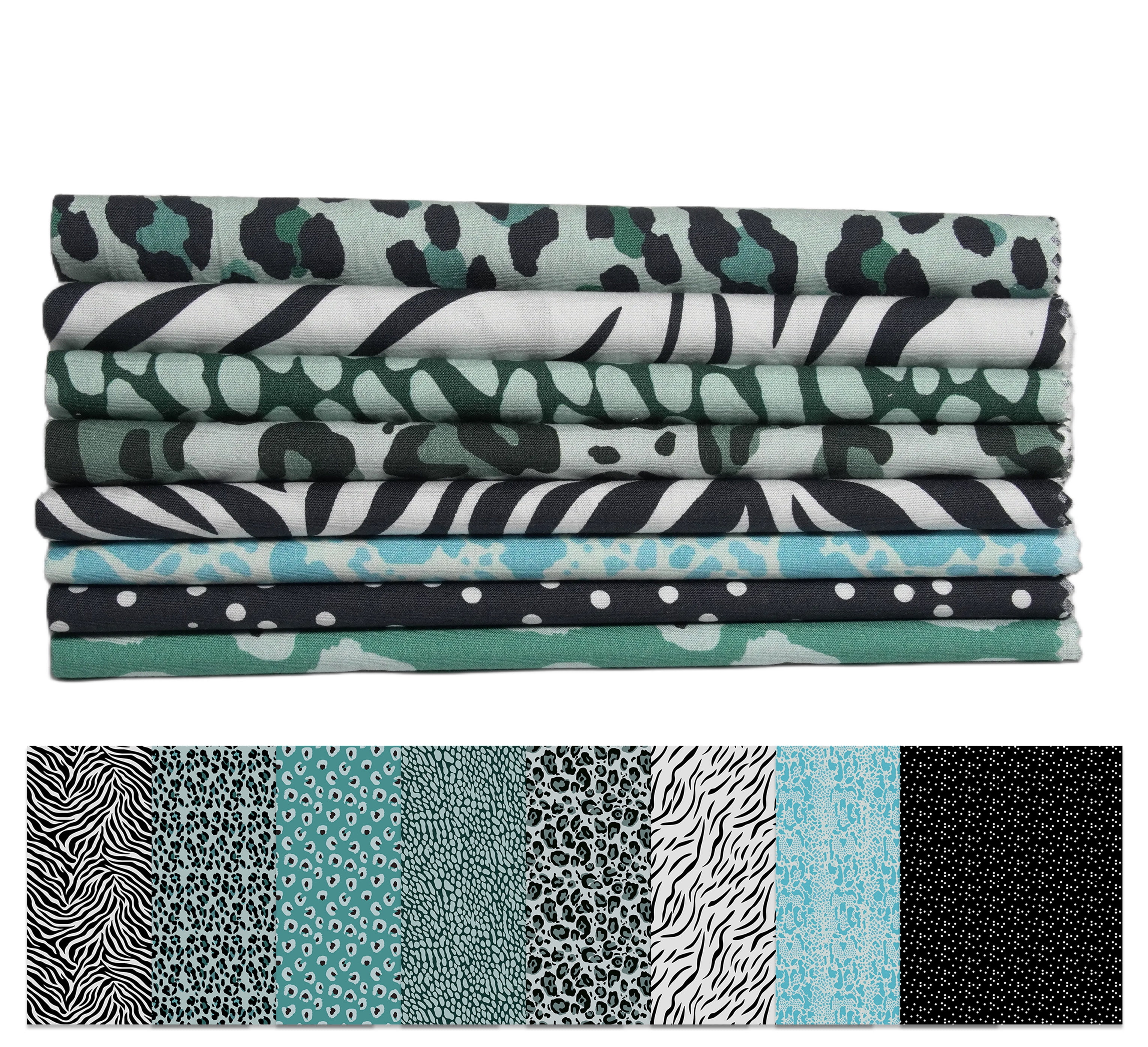 Soimoi 8 Pc Fat Quarter Bundle- Animal Skin Print 18"x 22" DIY Patchwork- 100% Cotton Pre-Cut Quilting Fabric