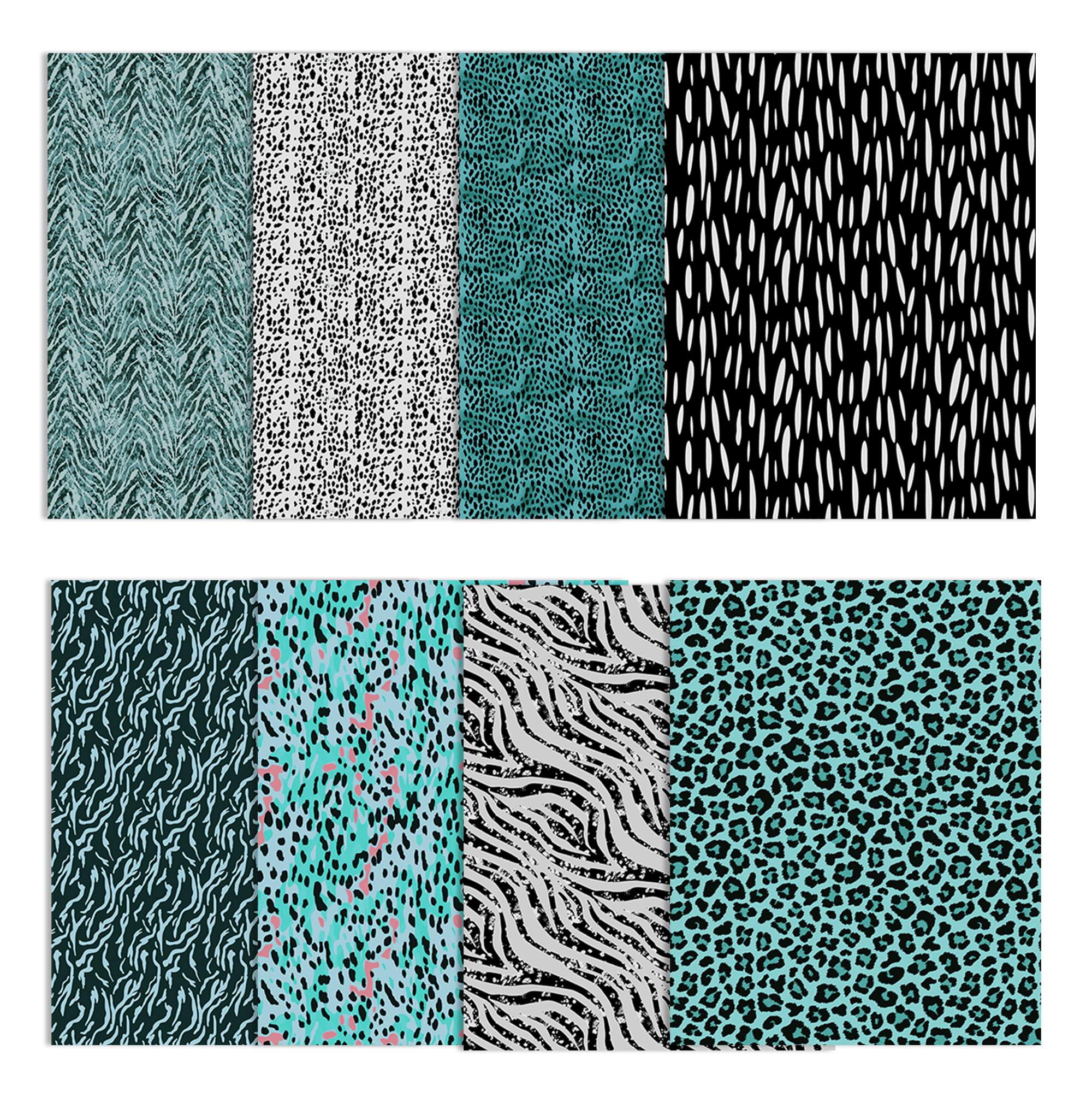 Soimoi 8 Pc Fat Quarter Bundle- Animal Skin Print 18"x 22" DIY Patchwork- 100% Cotton Pre-Cut Quilting Fabric