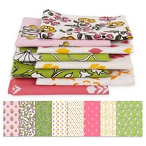 Soimoi 8 Pc Fat Quarter Bundle,Asian BlockPrint 18"x 22"DIY Patchwork-100% CottonPre-Cut Quilting Fabric Pink, Yellow, White, Green