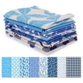 thumbnail image 1 of Soimoi 8 Pc Fat Quarter Bundle,Basic Collection Of Floral & GeometricsPrint 18"x 22"DIY Patchwork-100% CottonPre-Cut Quilting Fabric White & Blue, 1 of 7
