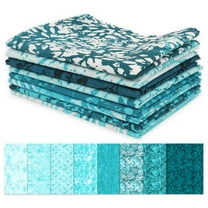 Soimoi 8 Pc Fat Quarter Bundle-BatikPrint 18"x 22"DIY Patchwork-100% CottonPre-Cut Quilting Fabric Medium Blue