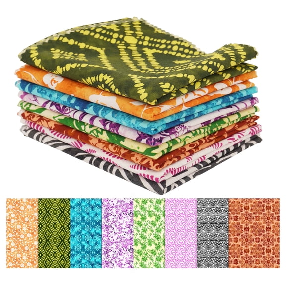 Soimoi 8 Pc Fat Quarter Bundle,BatikPrint 18"x 22"DIY Patchwork-100% CottonPre-Cut Quilting Fabric Multicolor