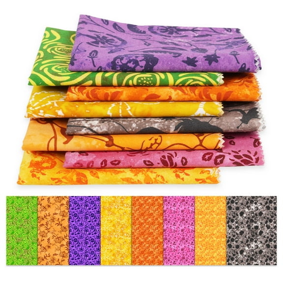 Soimoi 8 Pc Fat Quarter Bundle-BatikPrint 18"x 22"DIY Patchwork-100% CottonPre-Cut Quilting Fabric Multicolor