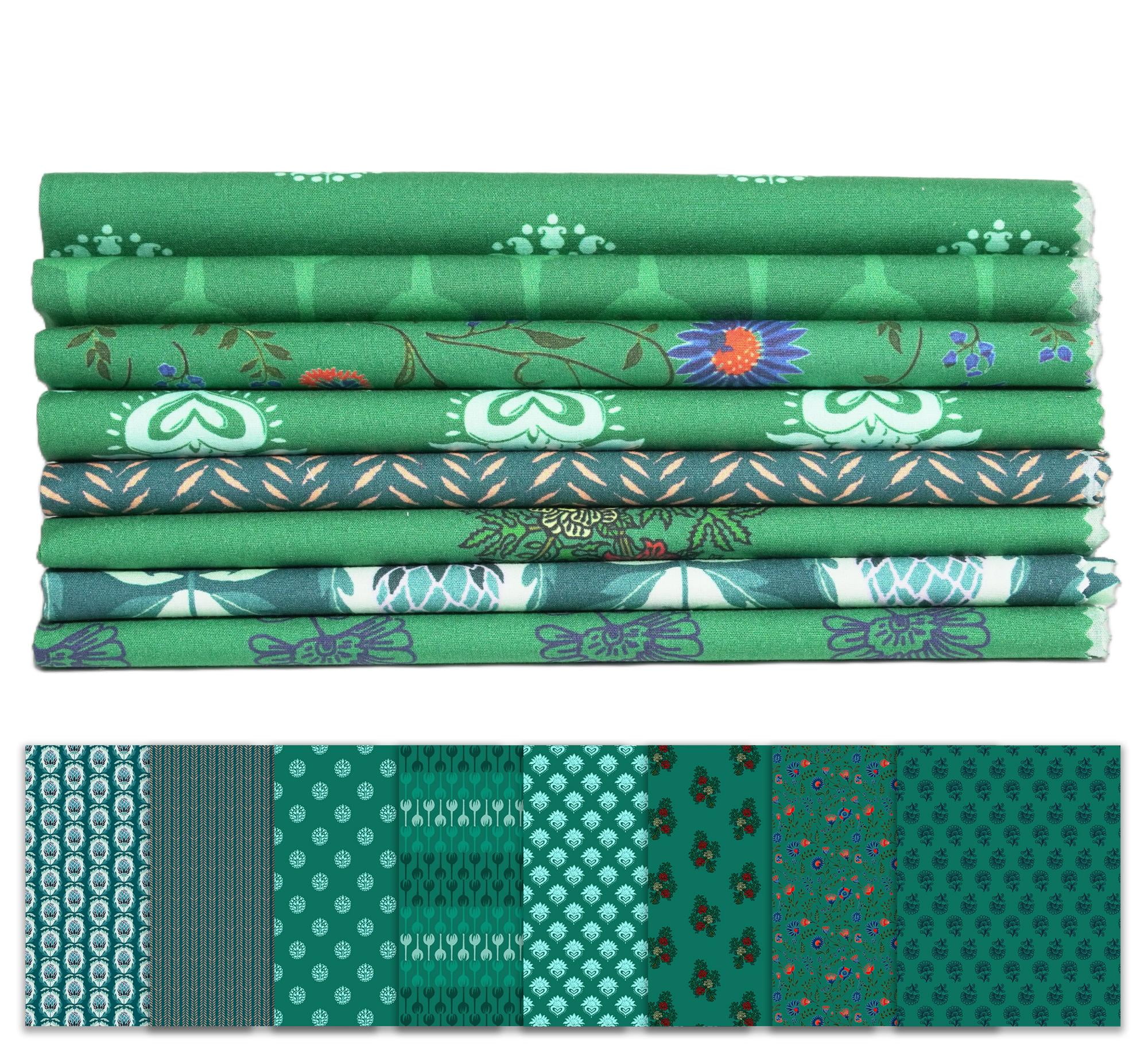Soimoi 8 Pc Fat Quarter Bundle- Block Print 18"x 22" DIY Patchwork- 100% Cotton Pre-Cut Quilting Fabric Multicolor