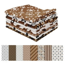 Soimoi 8 Pc Fat Quarter Bundle,Dog Paw PrintPrint 18"x 22"DIY Patchwork-100% CottonPre-Cut Quilting Fabric White & Brown