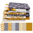 thumbnail image 1 of Soimoi 8 Pc Fat Quarter Bundle,Fern FloralPrint 18"x 22"DIY Patchwork-100% CottonPre-Cut Quilting Fabric Grey & Mustard, 1 of 7