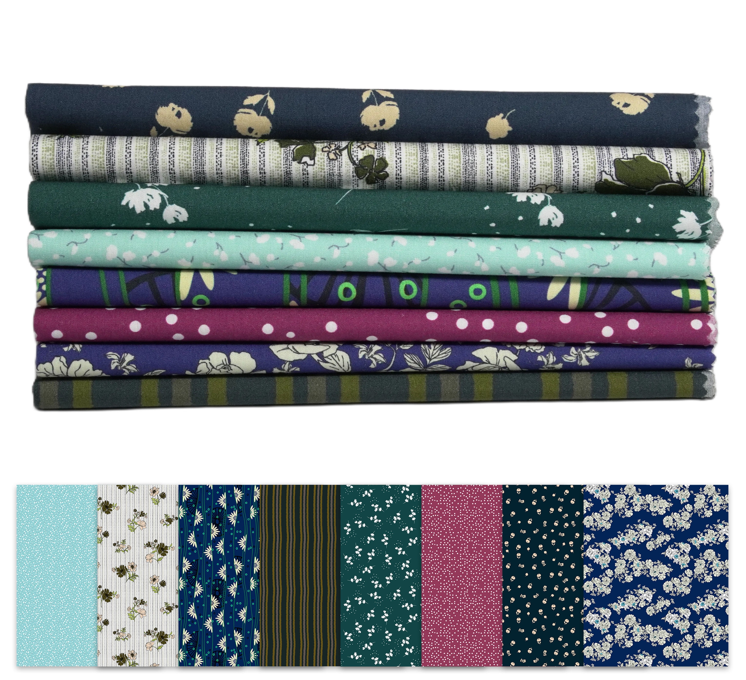 Soimoi 8 Pc Fat Quarter Bundle- Florals Print 18"x 22" DIY Patchwork- 100% Cotton Pre-Cut Quilting Fabric Multicolor